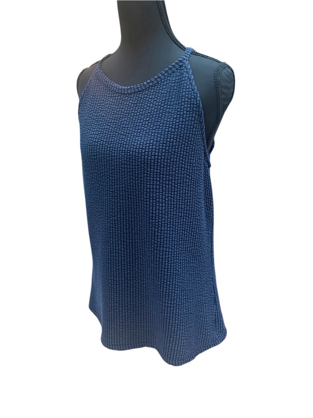 Green Envelope LA Navy Tank Top Textured Sleeveless EUC Size L